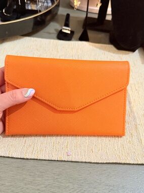 Saffiano Envelope Wallet in Bright Orange